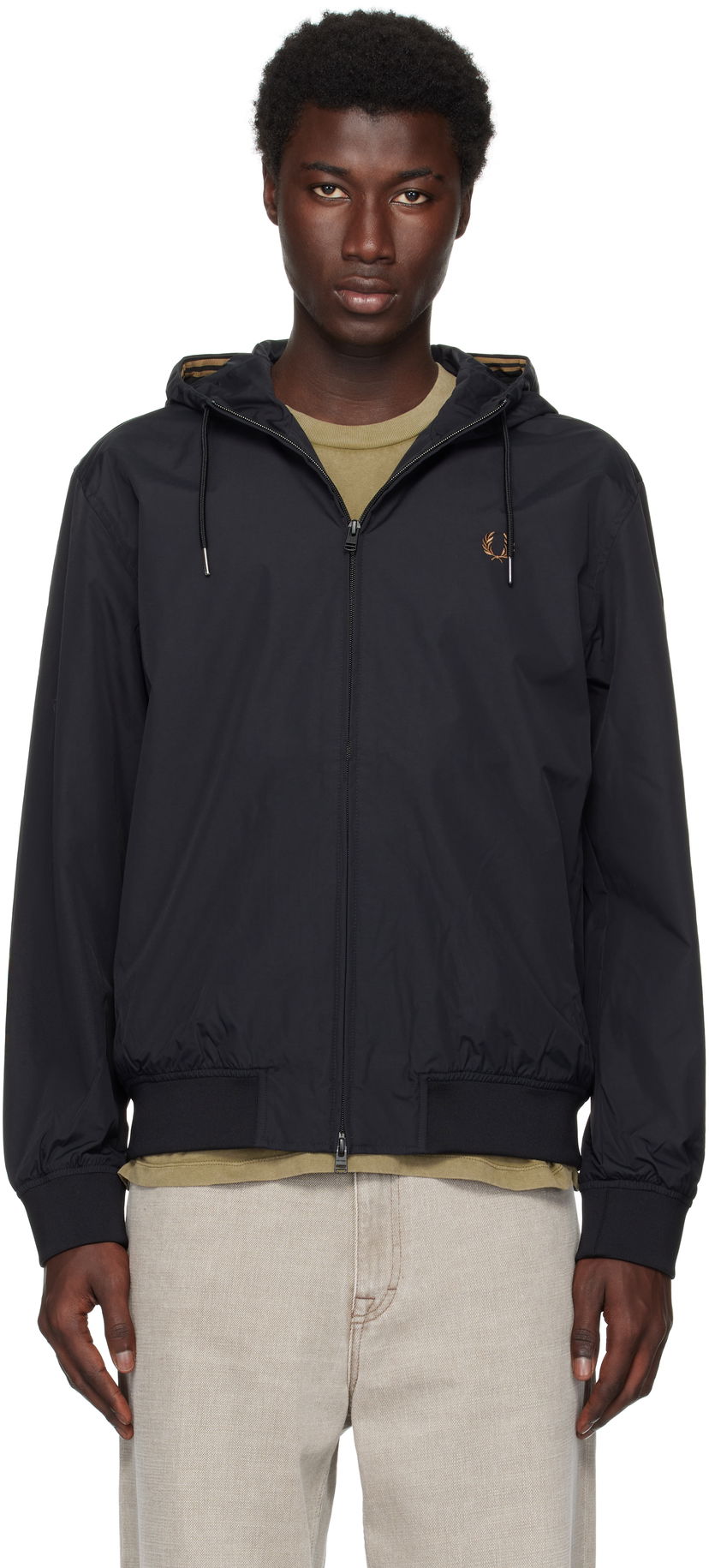 Jakke Fred Perry Fred Perry 'The Hooded Brentham' Jacket Sort | J9040