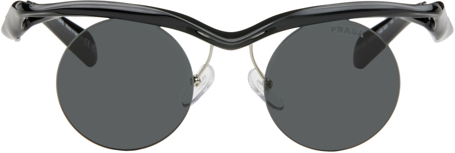 Solbriller Prada Prada Twisted Frame Circle Sunglasses Sort | 0PR A24S 1AB5S043 8056262141410, 0