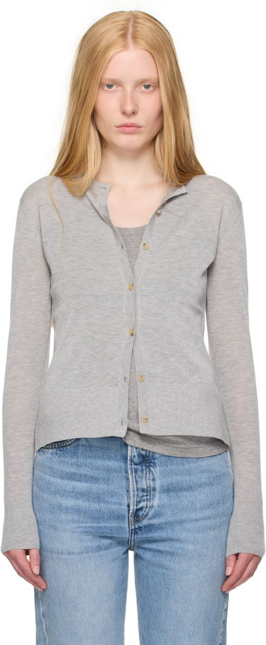 Sweater TOTEME TOTEME Fine Knit Cardigan Grå | 243-WRT0329-YA0079, 0