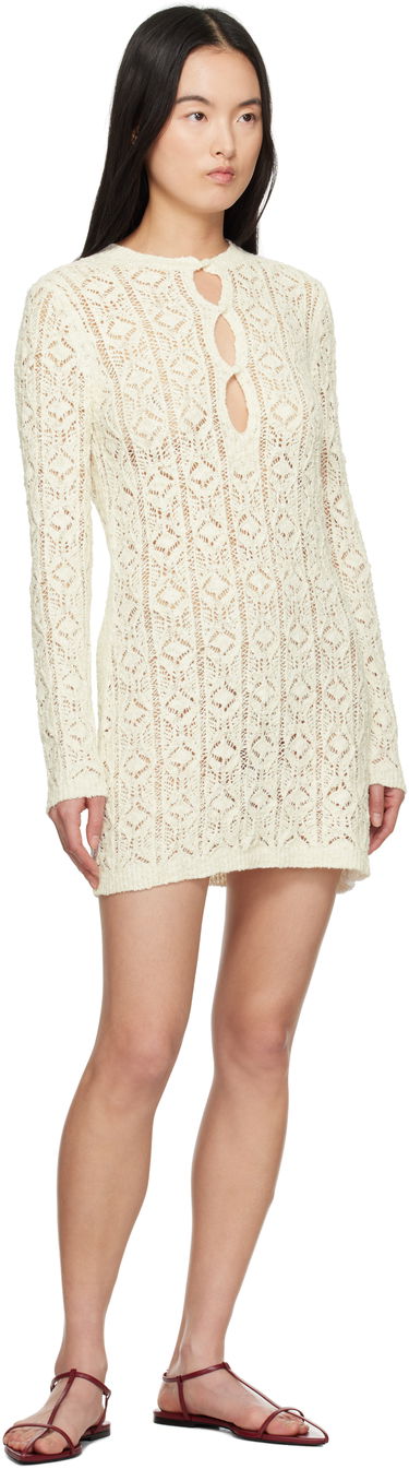 Kjole Loulou de Saison Loulou de Saison Evan Knit Minidress Hvid | EVAN, 3