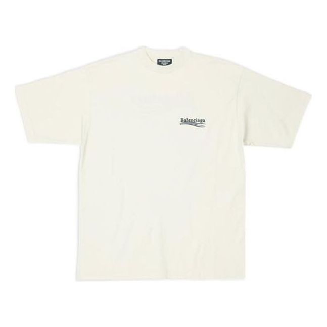 T-shirt Balenciaga Political Campaign Large Fit T-Shirt Hvid | 641675TKVJ18962, 0