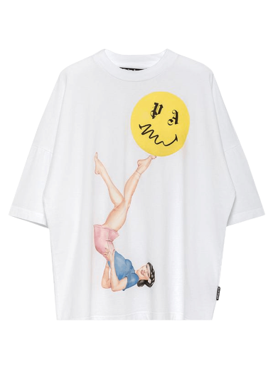 T-shirt Palm Angels Juggler Pin Up Logo T-Shirt Gul | PMAA041R21JER0020130