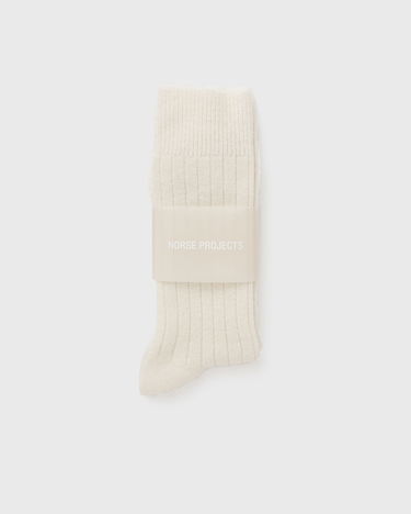 Sokker NORSE PROJECTS Bjarki Cashmere & Wool Blend Rib Socks Beige | N82-0070-ECRU, 1