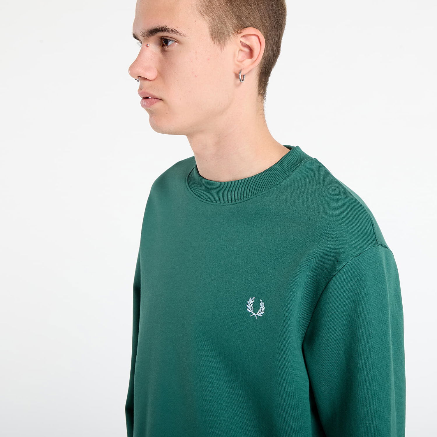 Sweatshirt Fred Perry Fred Perry Crew Neck Sweatshirt Grøn | M7535 Z59, 1