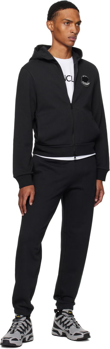 Sweatshirt Moncler Moncler Logo Cotton Zip-Up Hoodie Sort | K20918G0002389AZU, 3