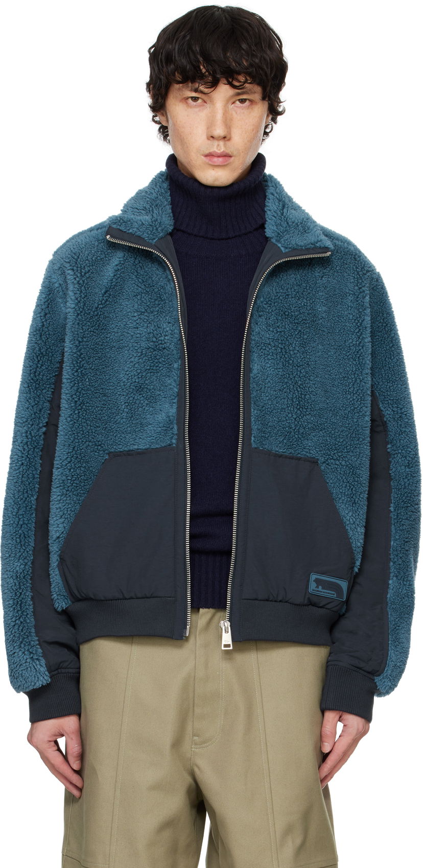 Jakke MAISON KITSUNÉ Fleece Jacket Blå | NM02101WM2012