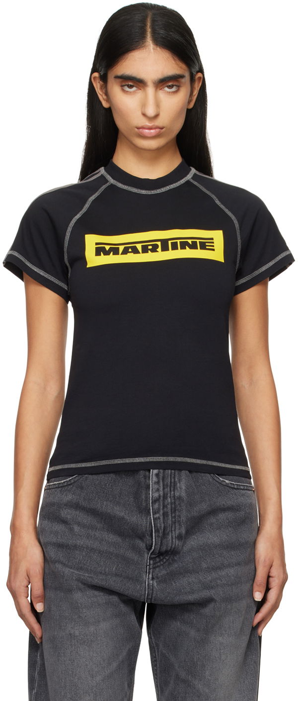 T-shirt Martine Rose Raglan Shrunken T-shirt Sort | 639JE01001L