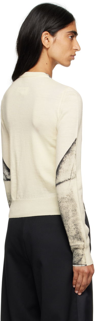 Sweater Maison Margiela MM6 Maison Margiela Folded Printed Cardigan Beige | S52HP0031 M13129, 2