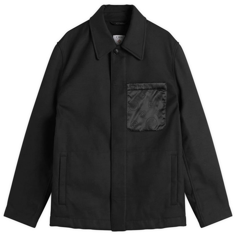 Jakke Casablanca Bonded Techno Wool Workwear Jacket Sort | M-AW25-OT-215-01