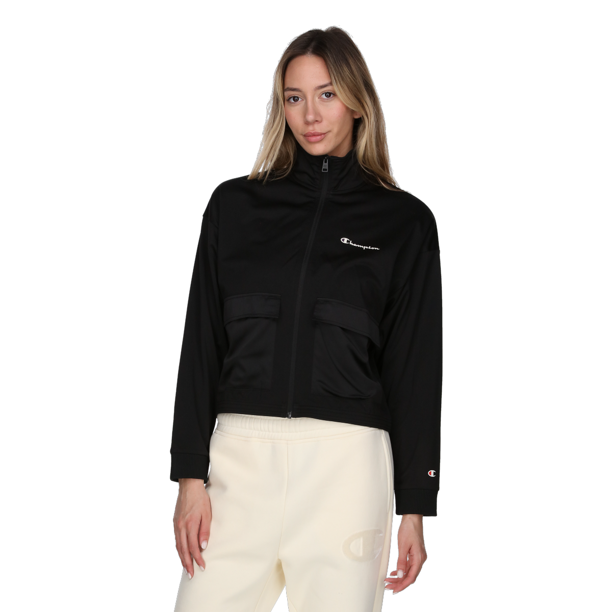 Jakke Champion Cropped Full Zip Track Jacket Sort | 117317-KK001, 0