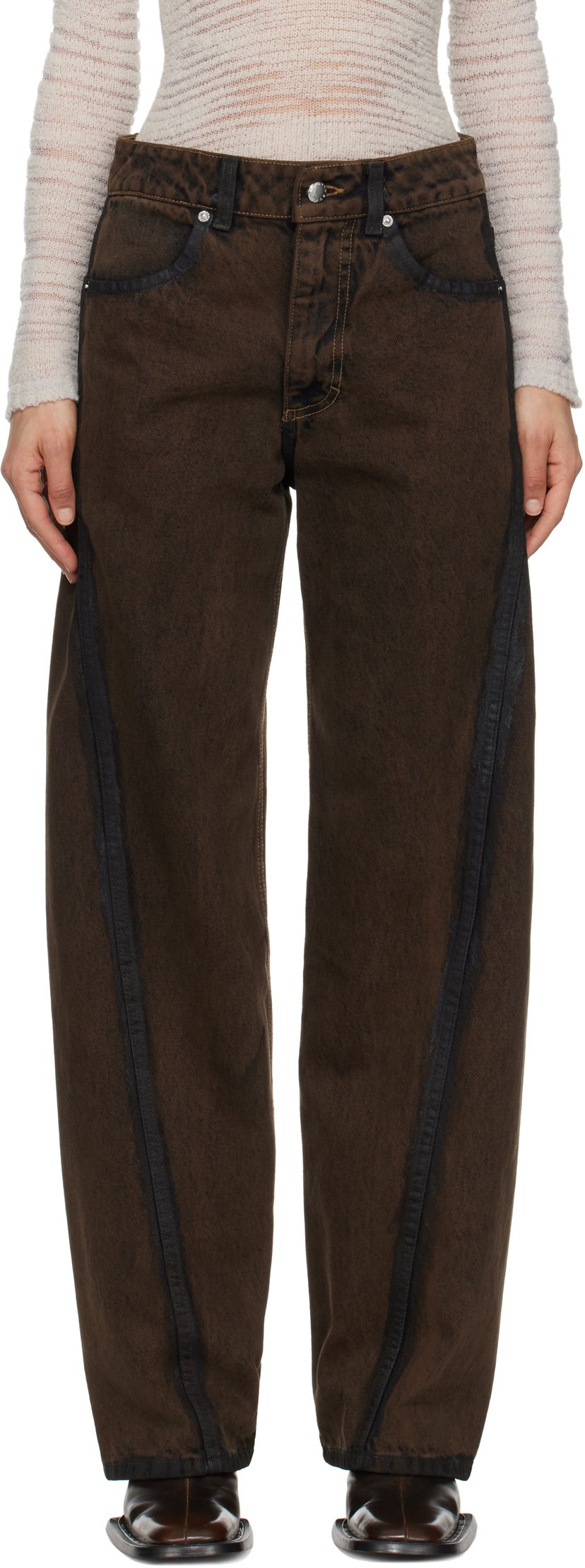 Jeans Eckhaus Latta Eckhaus Latta Bend Jeans Brun | 1225-EL-PS25-O -