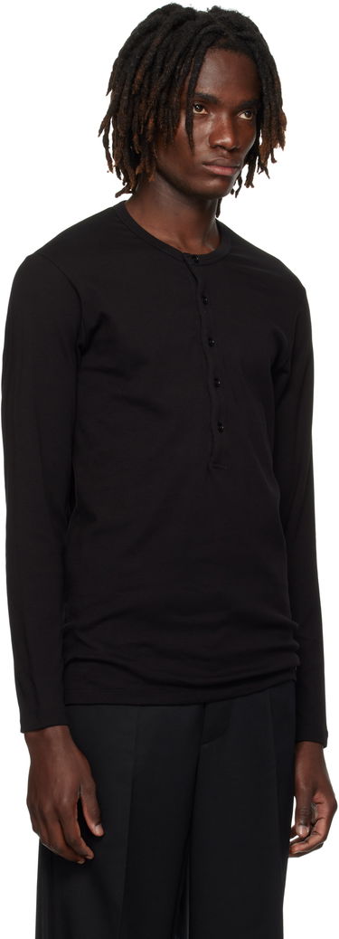 T-shirts og tank tops Tom Ford TOM FORD Cotton Henley Mørkeblå | T4M151040, 4