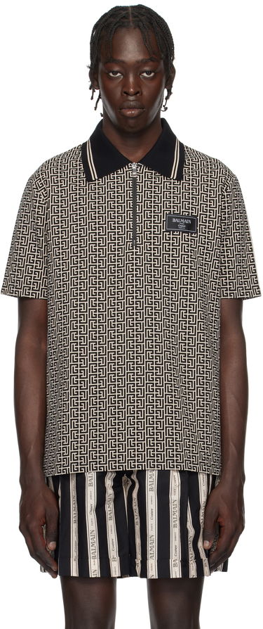Polo skjorte Balmain Maze Print Polo Shirt Grå | EH1GC027BC90, 0