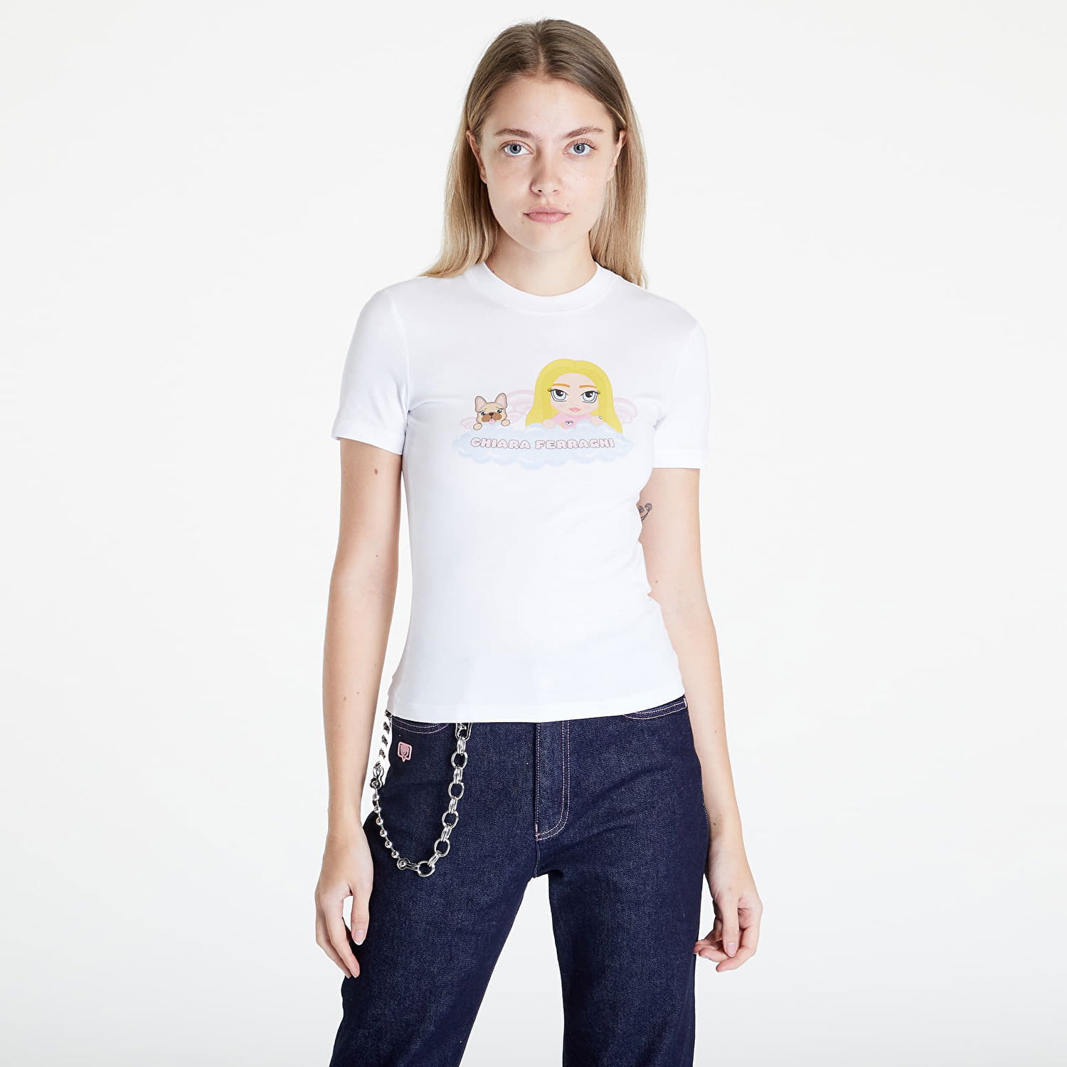T-shirt Chiara Ferragni Mascotte & Matilda T-Shirt Hvid | 73CBHT20CJT04003, 0