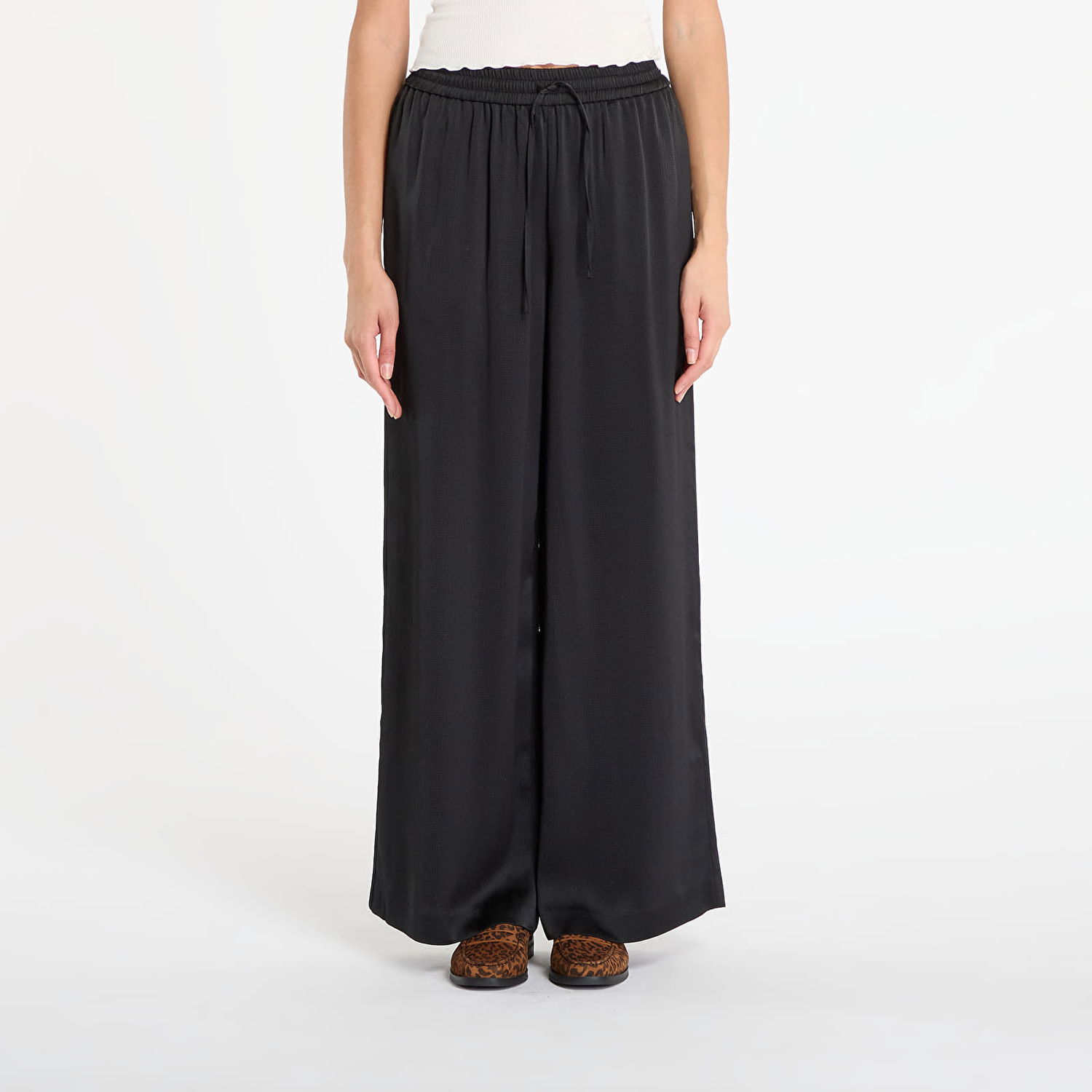 Bukser Samsoe Samsoe Sahelena Wide-Leg Drawstring Trousers Sort | F24300151_CLR000021, 0