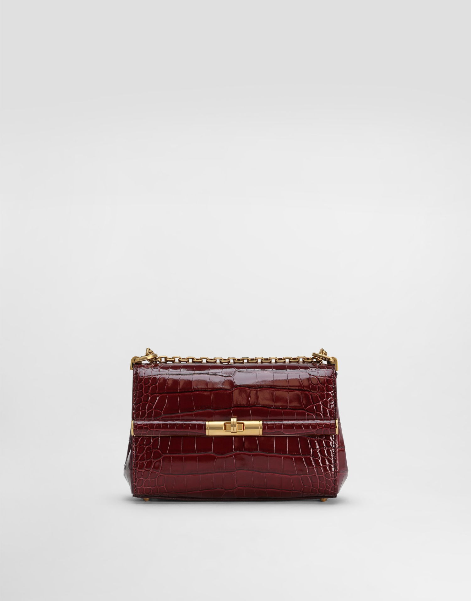 Håndtaske Dolce & Gabbana Dolce & Gabbana Marlene City Mini Polished Alligator Shoulder/Crossbody Bag Bourgogne | BB7766A2R0880346, 0