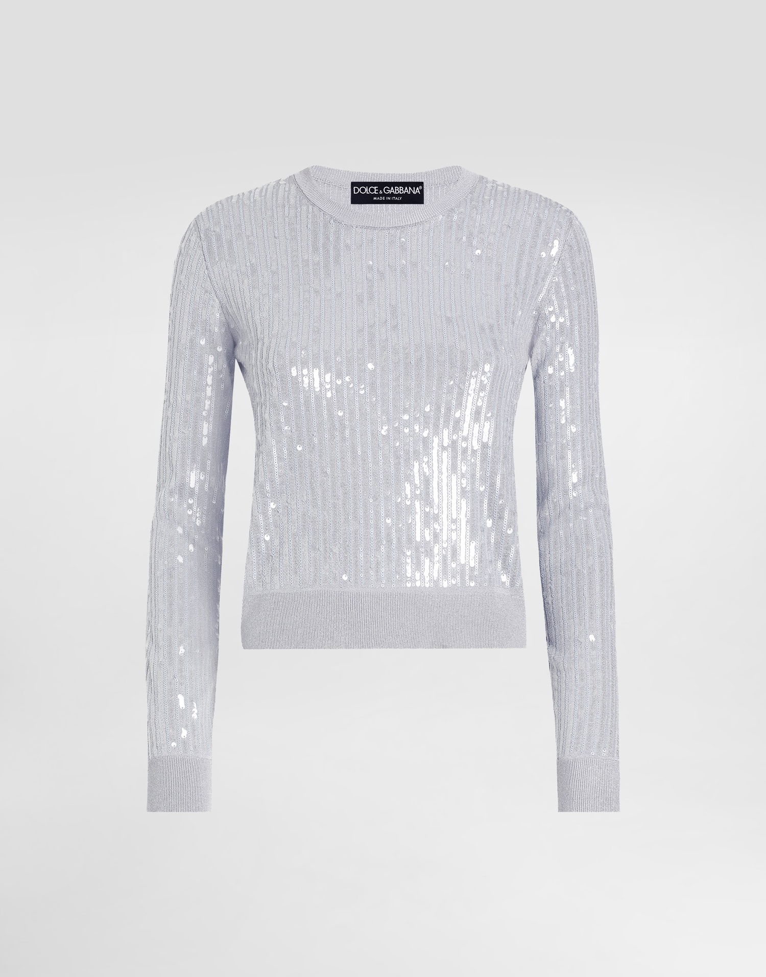 Sweater Dolce & Gabbana Sequin Embellishment Crewneck Sweater Grå | FXX74ZJAIQ9N0040, 0