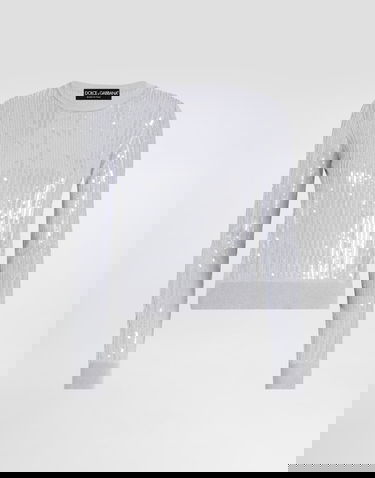 Sweater Dolce & Gabbana Sequin Embellishment Crewneck Sweater Grå | FXX74ZJAIQ9N0040, 0