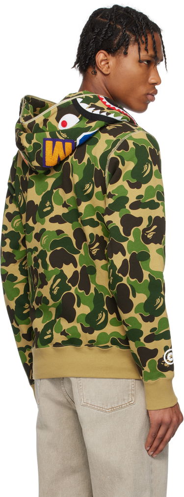 Sweatshirt BAPE A Bathing Ape ABC Camo Shark Half Zip Hoodie Grøn | 001PPK801010M, 2