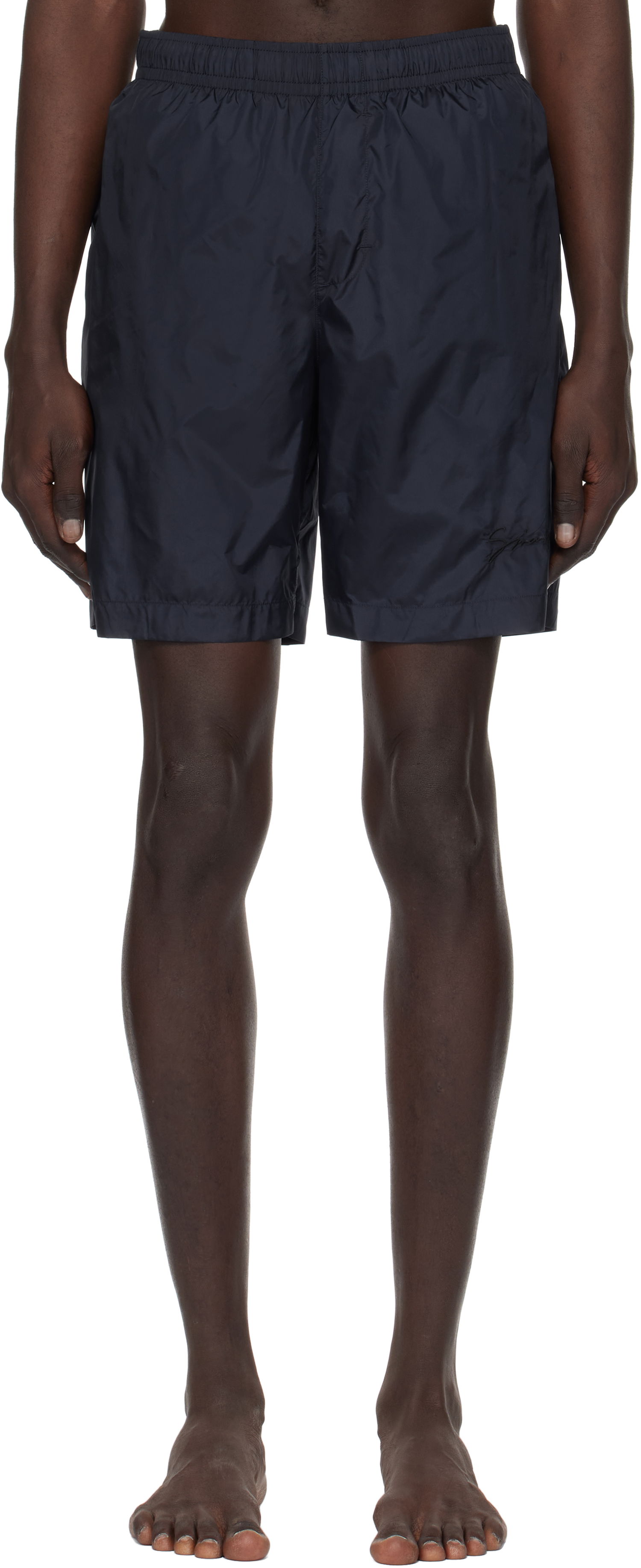 Shorts Givenchy Swim Shorts with Logo Embroidery Blå | BMA01L1537401, 0