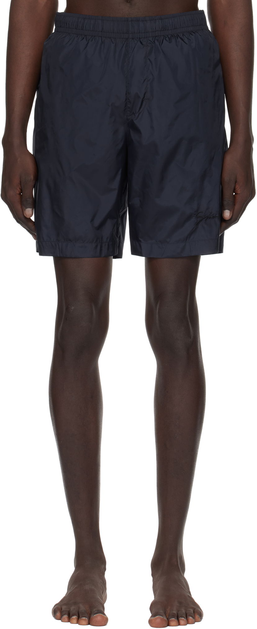Shorts Givenchy Swim Shorts with Logo Embroidery Blå | BMA01L1537401