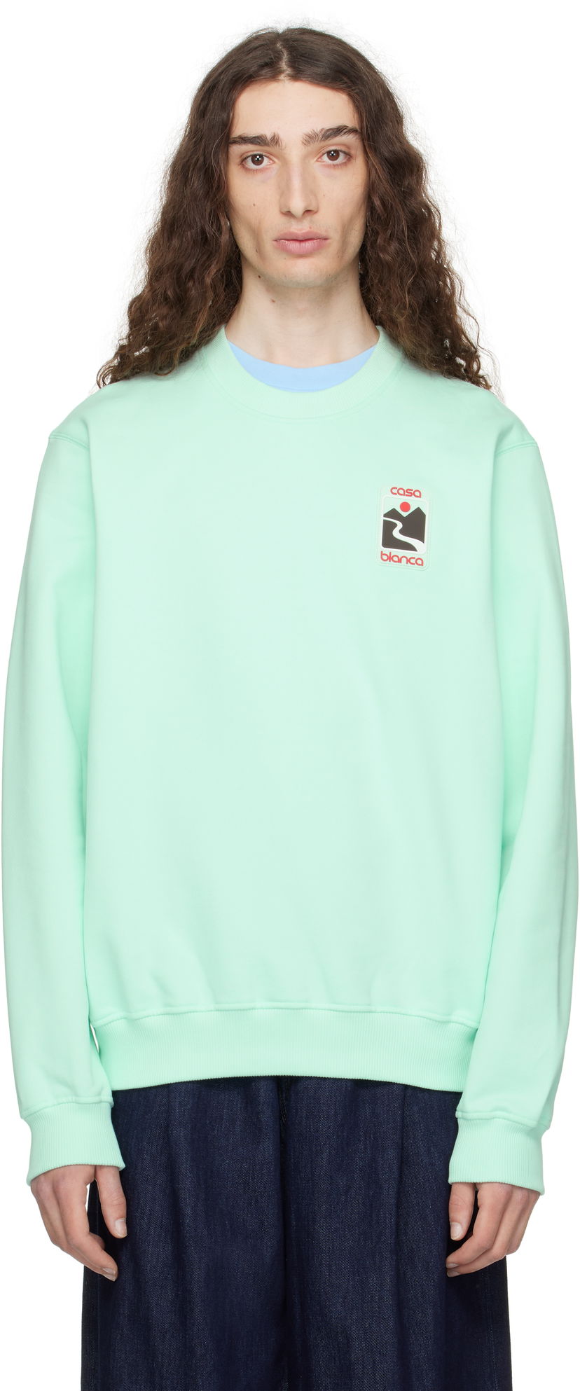 Sweatshirt Casablanca Casablanca Sunset Valley Sweatshirt Grøn | MPF25-JTP-293-04