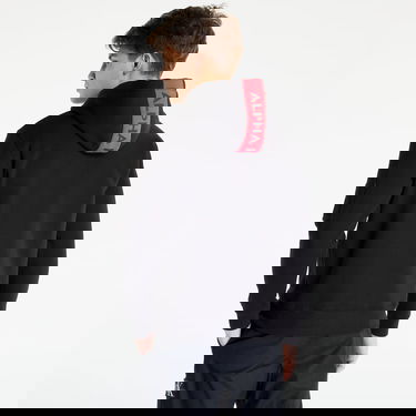 Sweatshirt Alpha Industries Red Stripe Hoody Sort | 178314-03, 1