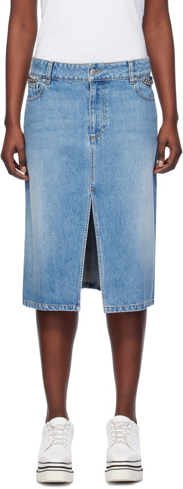 Nederdel Stella McCartney Stella McCartney Iconic Falabella Denim Midi Skirt Blå | 6D02403SPH56, 0