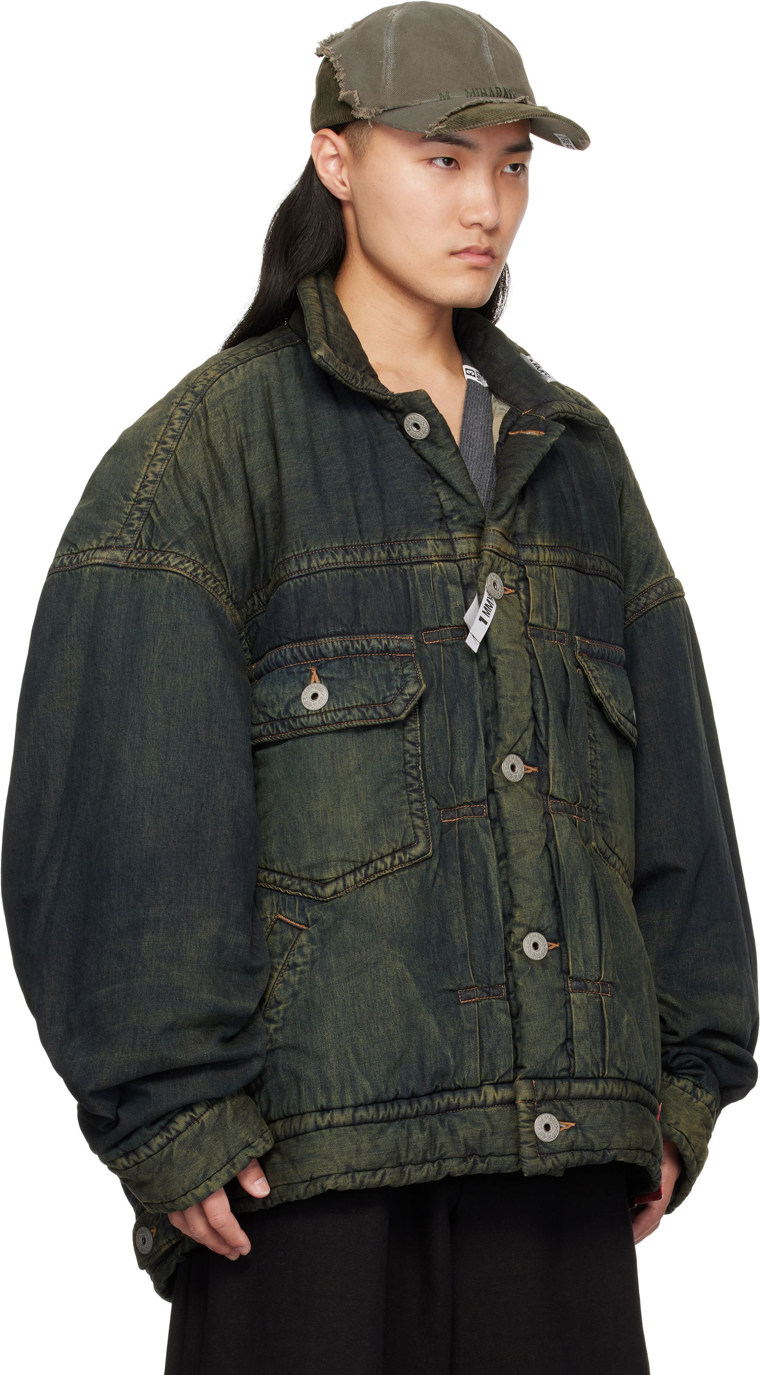 Puffer jakke Maison MIHARA YASUHIRO Maison MIHARA YASUHIRO Huge Puffer Denim Jacket Grøn | A13BL023, 1
