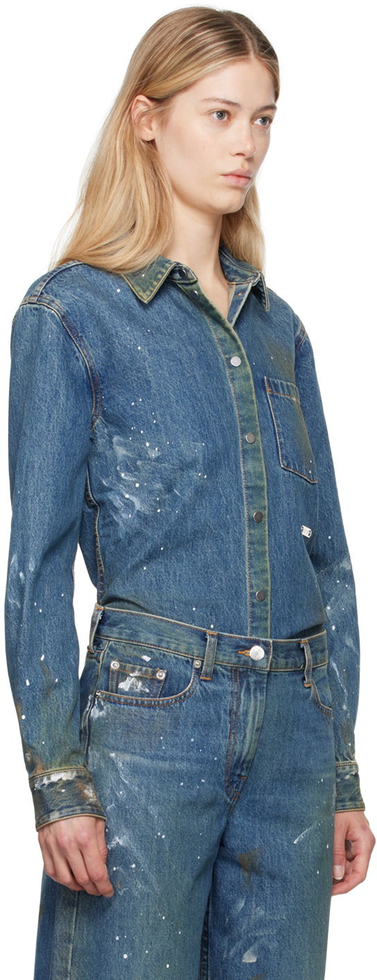 Skjorte Helmut Lang Helmut Lang Painted Denim Shirt Blå | O05DW102, 1
