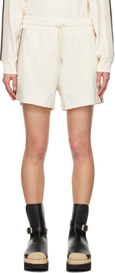 Shorts Moncler Moncler Striped Trim Shorts Hvid | K10938H0001789A1K, 0