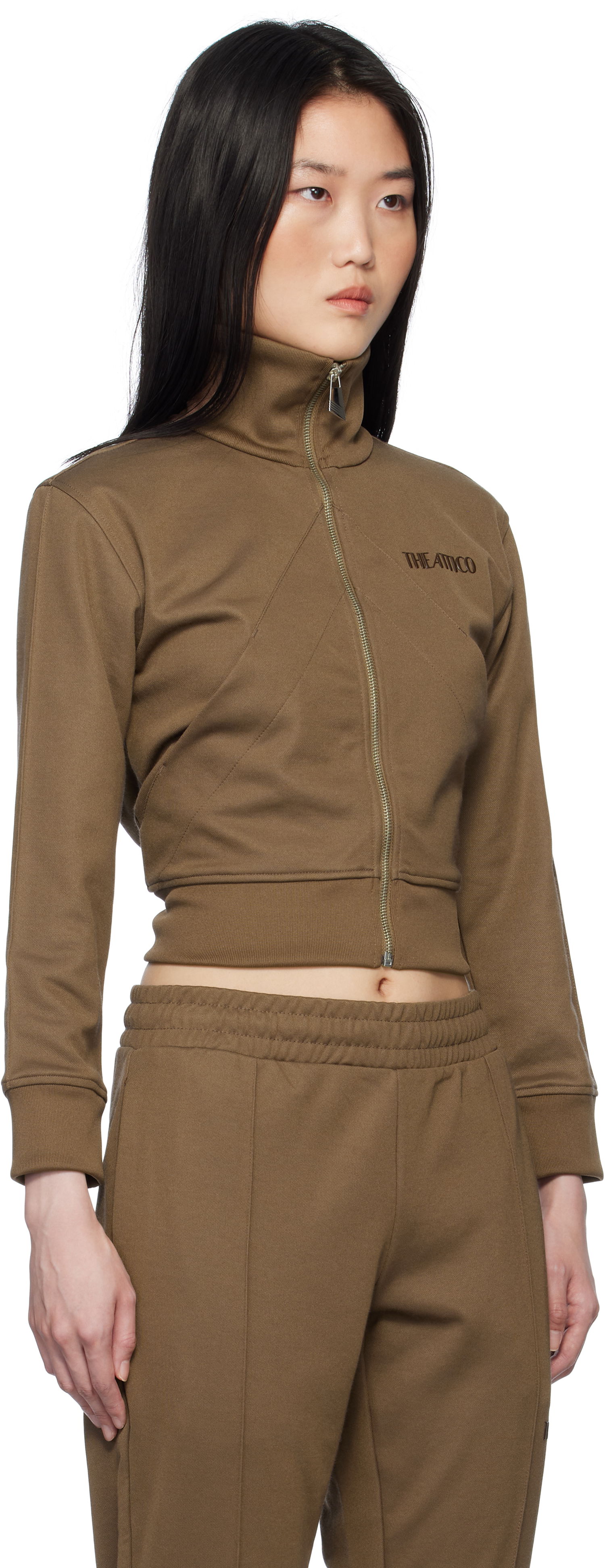 Træningsdragt The Attico The Attico Cropped Track Jacket Brun | 250WCF00022 JJJ055AA, 1