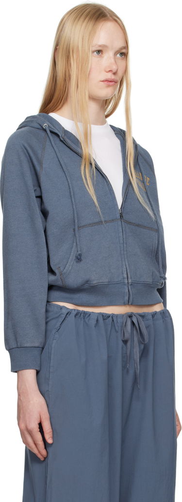 Sweatshirt SKIMS SKIMS Lightweight Fleece Zip Up Hoodie Blå | PL-PLO-8281W, 1