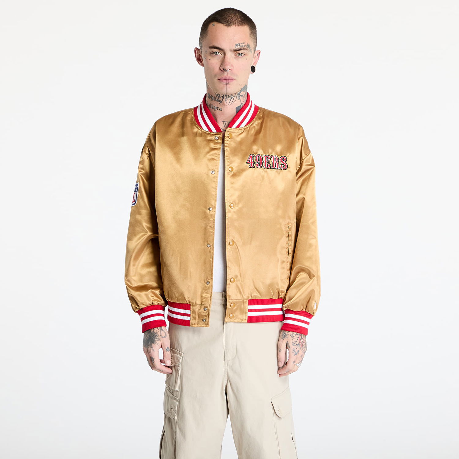 Bomberjakke New Era Satin Bomber Jacket Gul | 60580609, 0