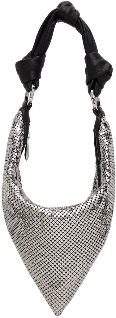 Håndtaske Amina Muaddi Mini Cameron Silver Metallic Shoulder Bag Metalisk | MINI CAMERON METAL MESH, 0