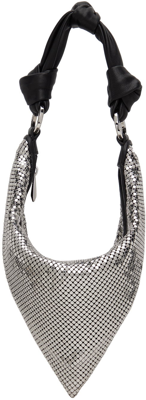Håndtaske Amina Muaddi Mini Cameron Silver Metallic Shoulder Bag Metalisk | MINI CAMERON METAL MESH