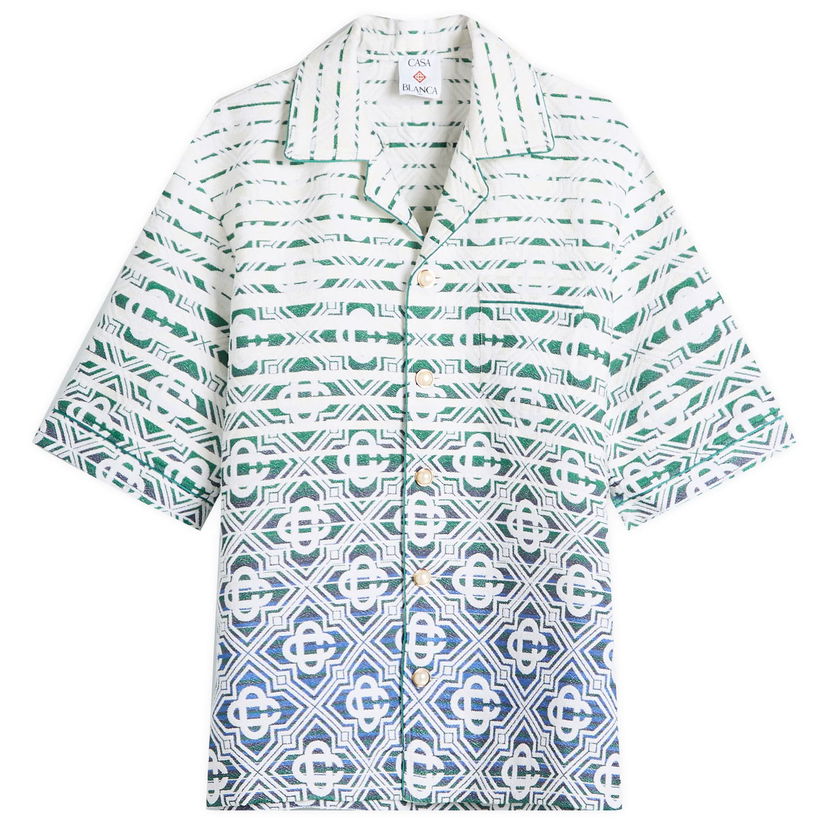 Skjorte Casablanca Casablanca Towelling Vacation Shirt Monogram Gradient, Size Large Flerfarvet | MPS25-SH-143-01