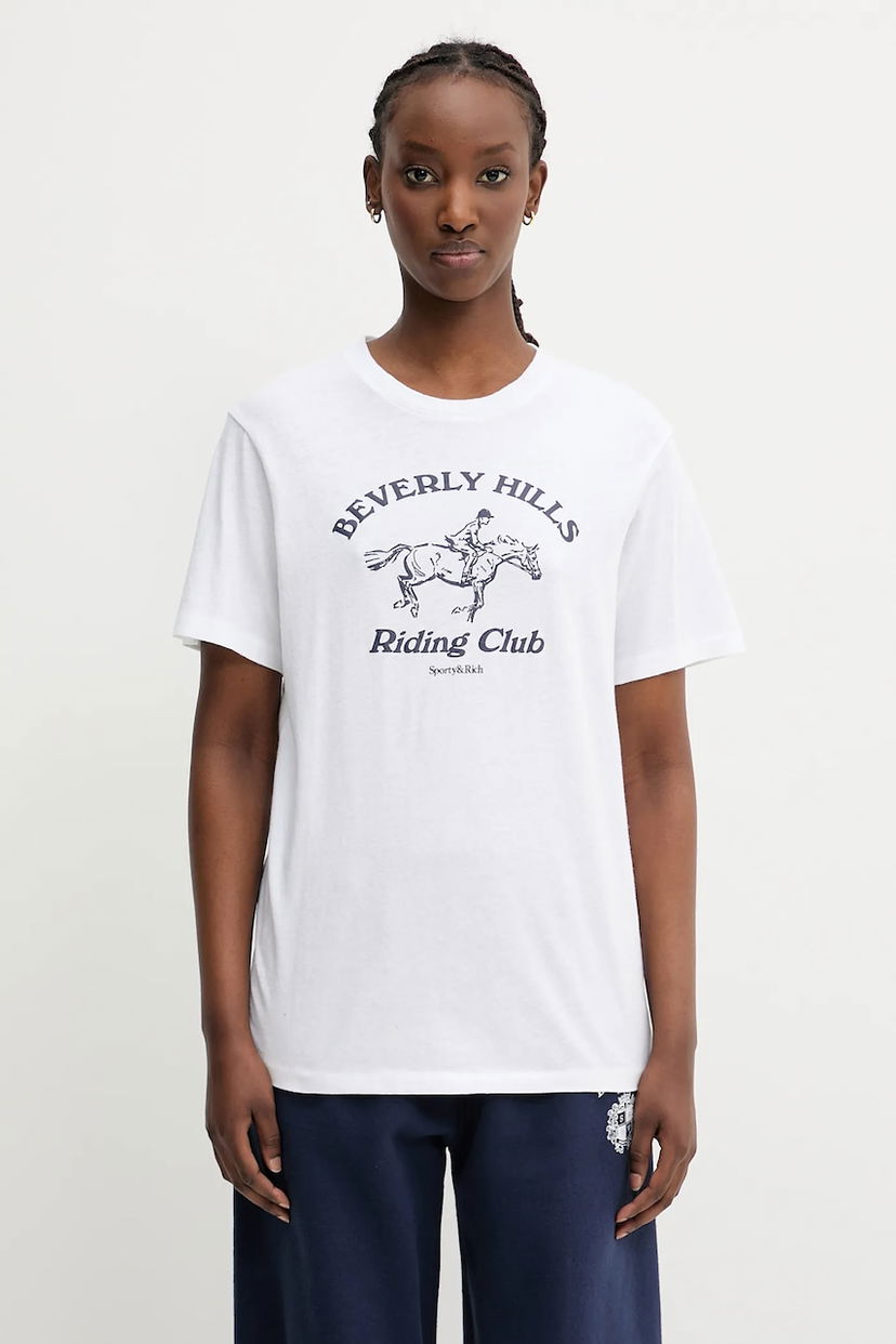 T-shirt Sporty & Rich Sporty & Rich BH Riding Club Tee Hvid | TO089626255WH01