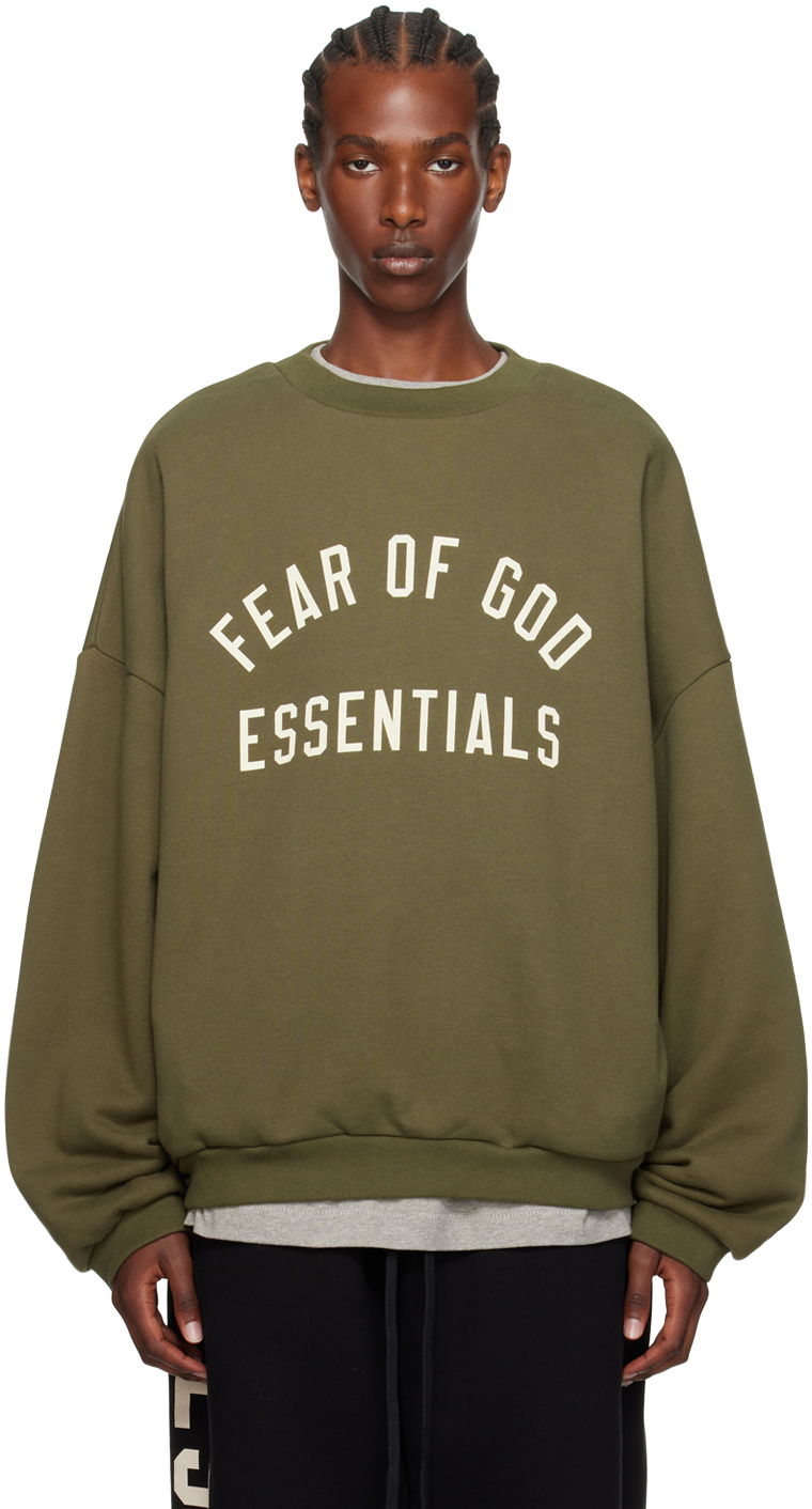Sweatshirt Fear of God Designer Crewneck Sweatshirt Grøn | 192BT246265F