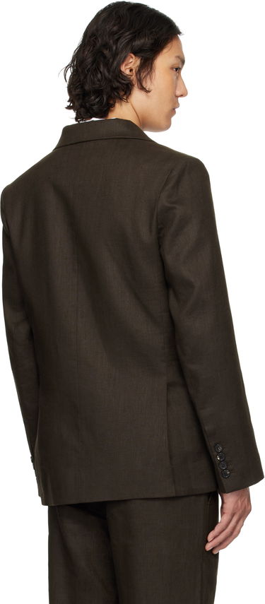 Frakker Bode Bode Linen Double-Breasted Blazer Brun | MRS25SJ011, 2