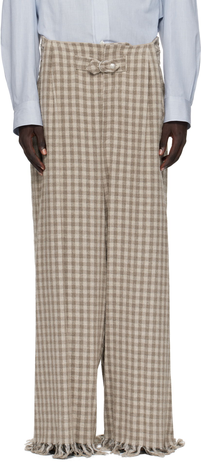 Bukser HED MAYNER Hed Mayner Check Trousers Beige | HMMB30041A-HB201