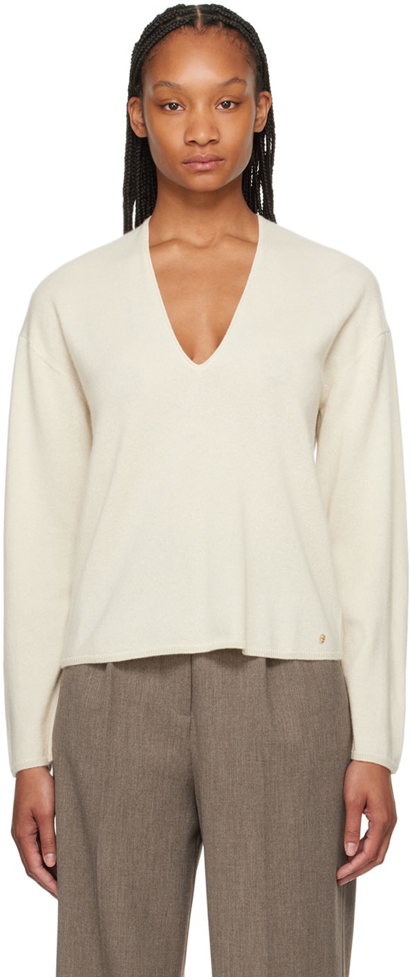 Sweater Anine Bing ANINE BING Athena V-Neck Sweater Beige | A-09-0332-120