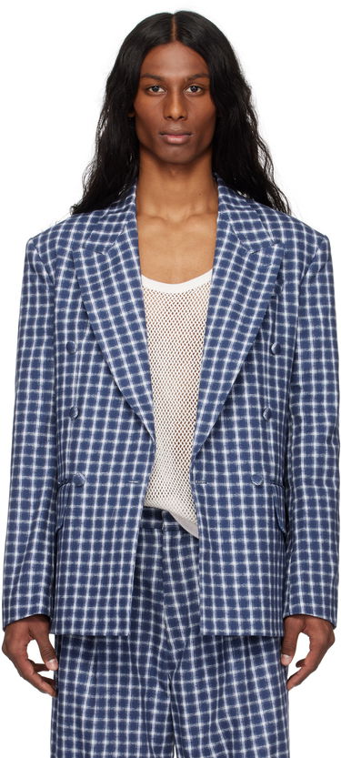 Jakke ERL ERL Check Double-Breasted Blazer Blå | ERL10J038, 0