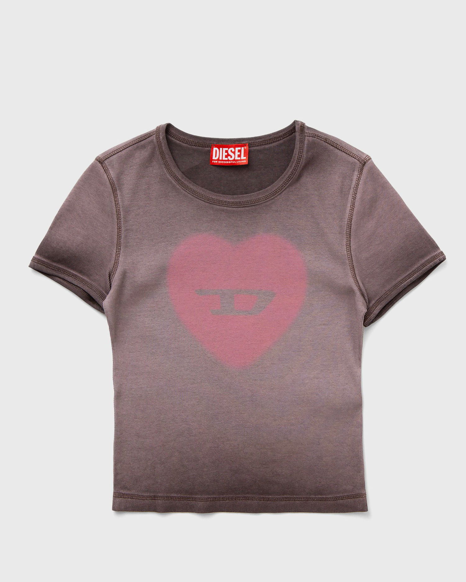 Crop top Diesel Diesel Heart Graphic Crop T-Shirt Brun | A12836-0SQAD-7FG, 0