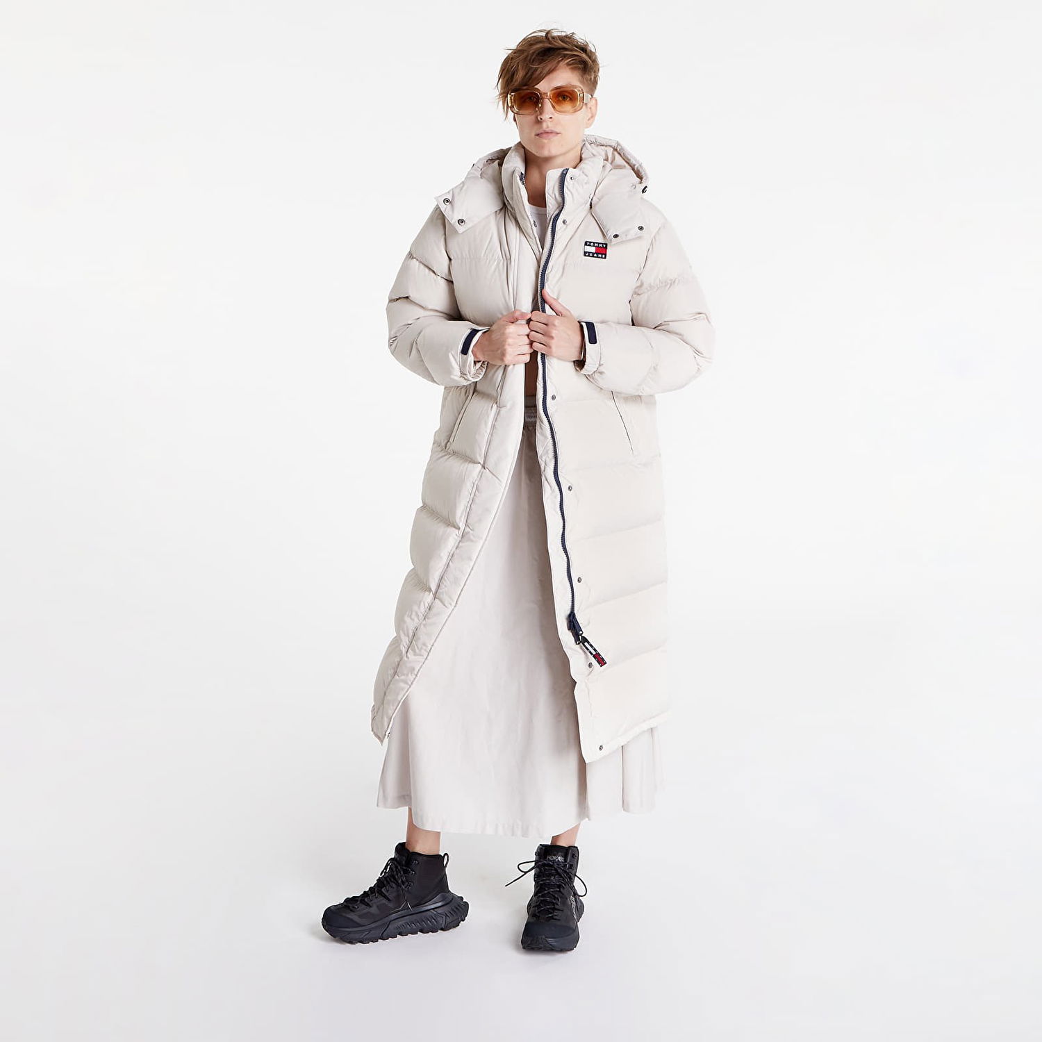 Jakke Tommy Hilfiger Alaska Winter Long Puffer Coat Beige | DW0DW14287 ACE, 0