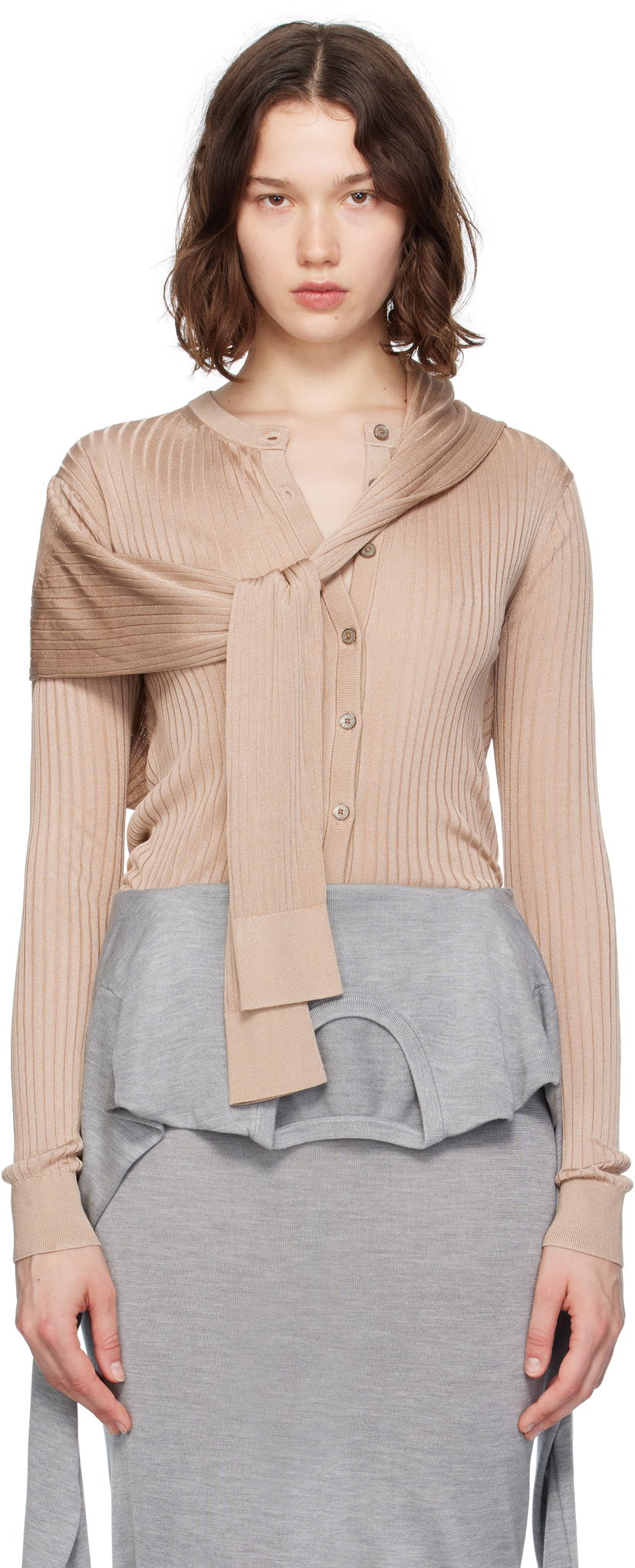 Sweater Acne Studios Acne Studios Knit Cardigan Beige | A60578-