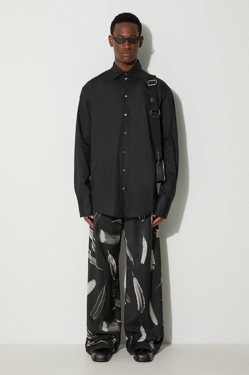Bukser Marcelo Burlon Feathers Trousers Sort | CMCA187F23FAB0031001, 1