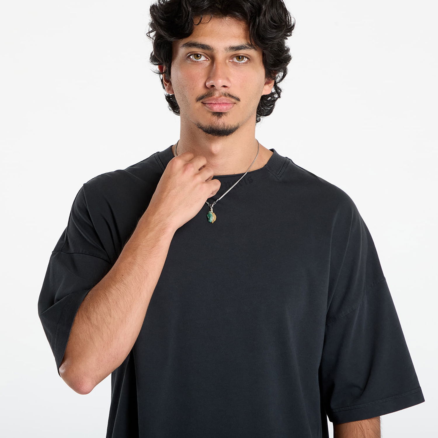 T-shirt Palm Angels Palm Angels Loose Collar Tee Sort | PMAA10HF25JER0011310, 1