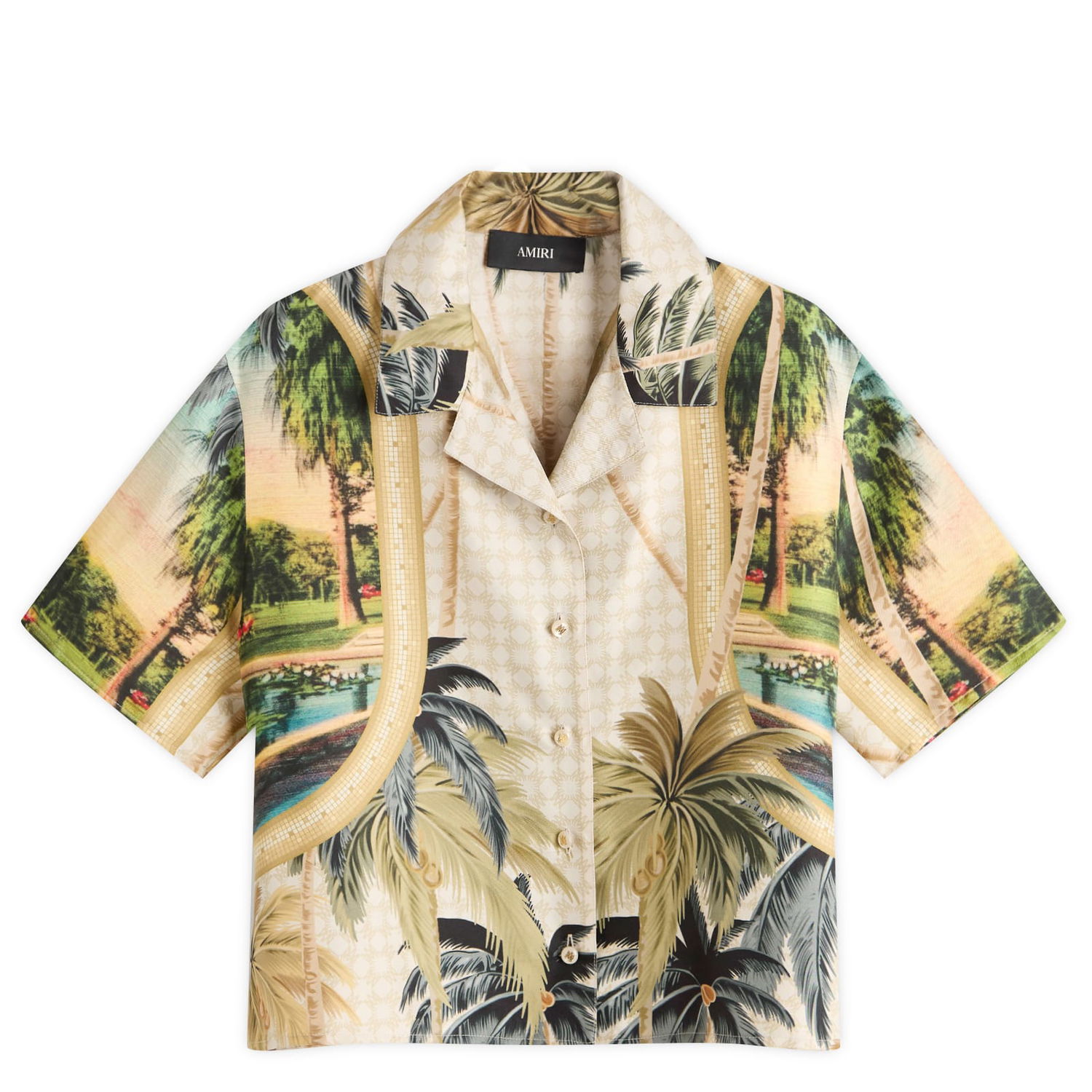 Skjorte AMIRI AMIRI Women's Paradise Print Cropped Shirt, Size Large Flerfarvet | AWSTCA1038-900, 0