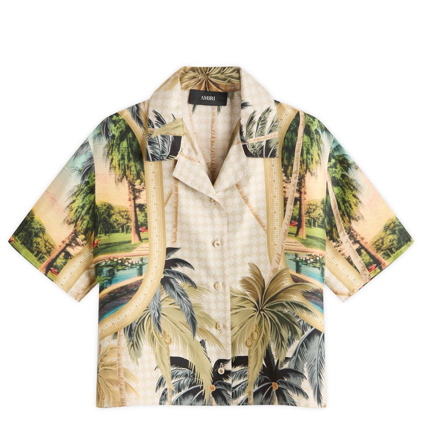 Skjorte AMIRI AMIRI Women's Paradise Print Cropped Shirt, Size Large Flerfarvet | AWSTCA1038-900